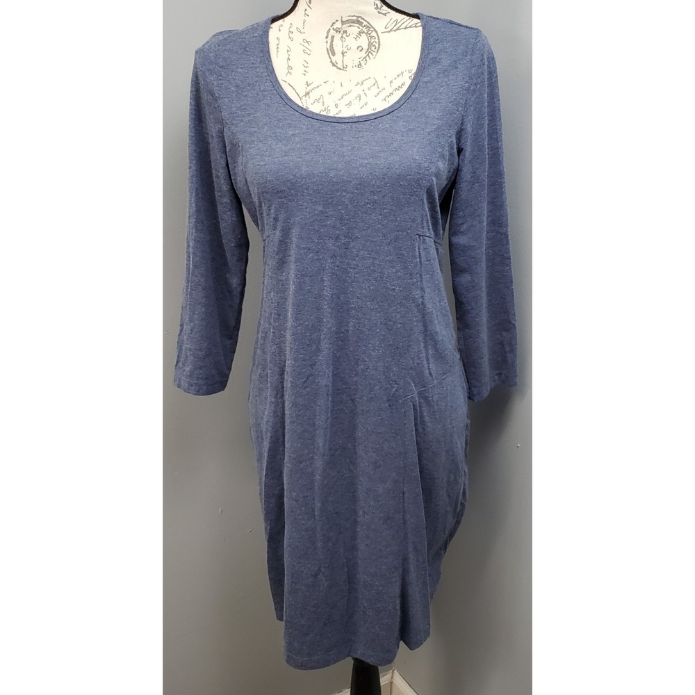 prAna Shift Dress Womens Medium Blue Long Sleeve Scoop Neck Boho Chic Pullover - Picture 1 of 7